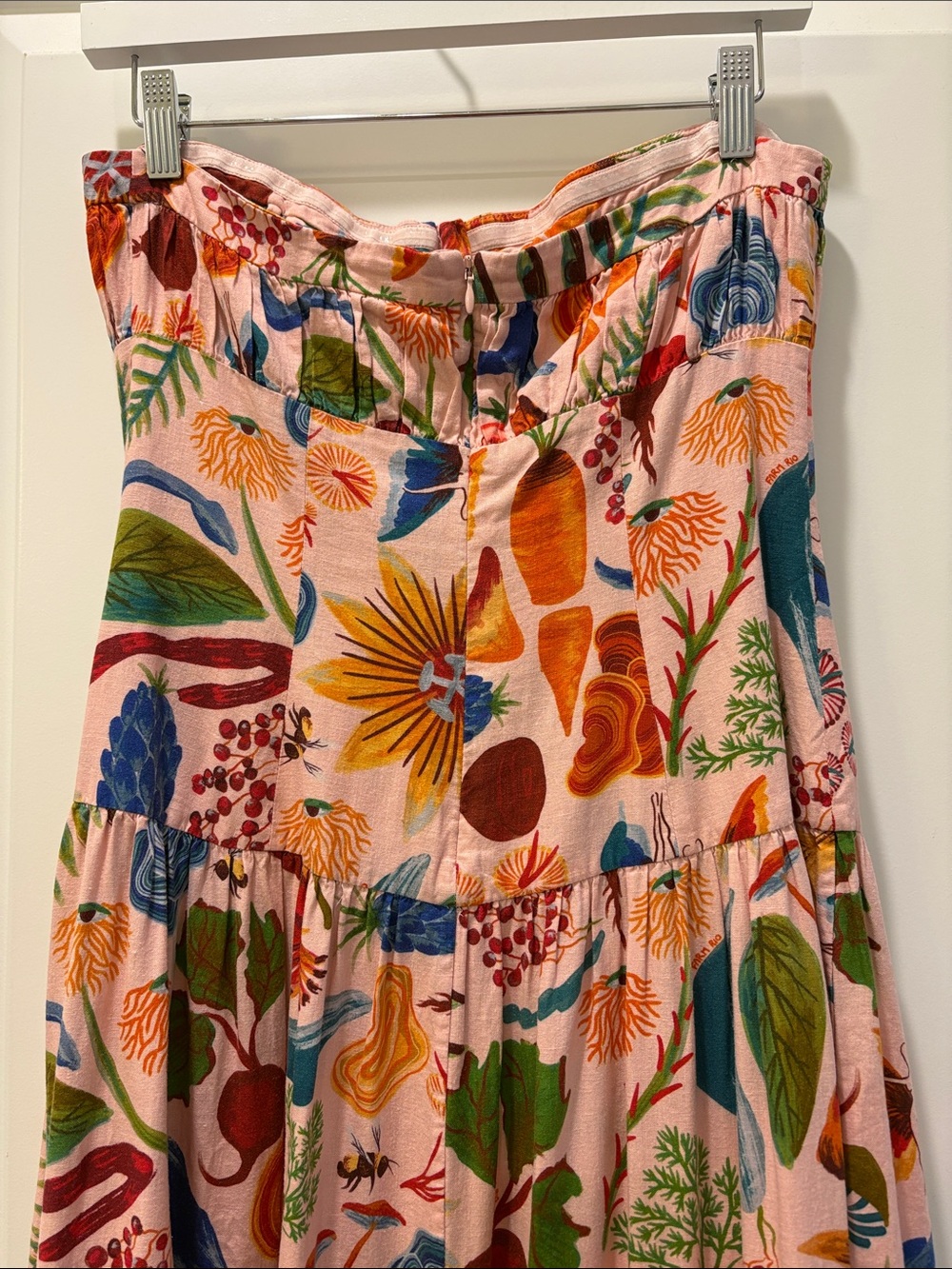 Farm Rio Printed Strapless Maxi Dress Size S - Picture 12 of 16